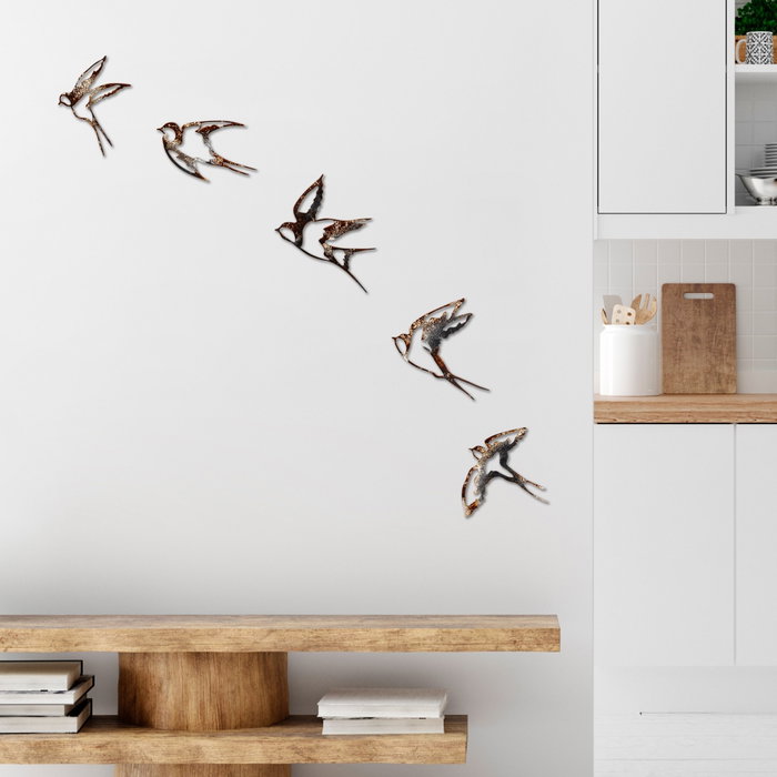 Wallity Birds-2 Escultura de Pared de Metal Multicolor